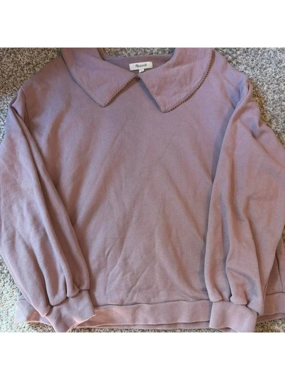 Madewell Peter Pan Collar Sweatshirt Coquette Oversized Pullover size m